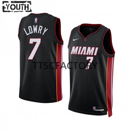 Dres Miami Heat Kyle Lowry 7 Nike 2022-23 Icon Edition Crno Swingman - Dječji